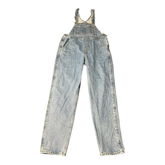 Levi’s Overalls 28W Premium Waterless Bib Jeans Women’s Red Tag Big E Side Zip - Picture 1 of 9